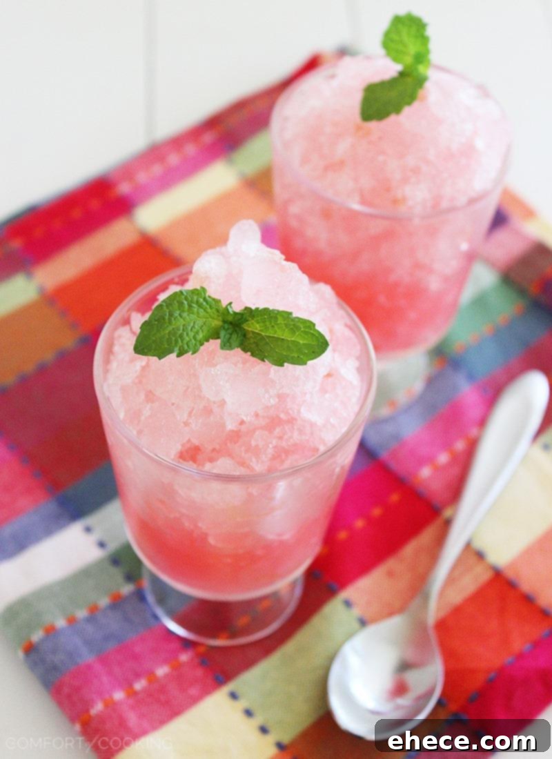 Zesty Sugar-Free Pink Grapefruit Granita 2 Sugar-Free Pink Grapefruit Granita – Enjoy this citrusy, sweet 3-ingredient grapefruit granita guilt-free. It's the perfect icy cold treat for beating the summer heat! | thecomfortofcooking.com