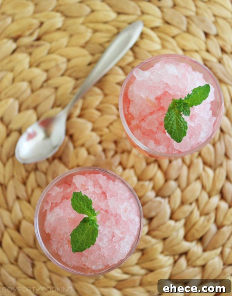 Zesty Sugar-Free Pink Grapefruit Granita 5 Sugar-Free Pink Grapefruit Granita – Enjoy this citrusy, sweet 3-ingredient grapefruit granita guilt-free. It's the perfect icy cold treat for beating the summer heat! | thecomfortofcooking.com