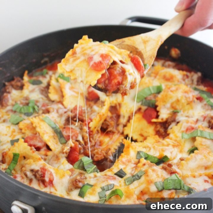 Cheesy Ravioli and Italian Sausage Skillet