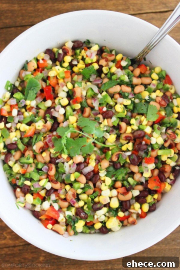 Texas Caviar – Versatile black-eyed pea and corn salad, perfect as a dip or a side for grilled meals.