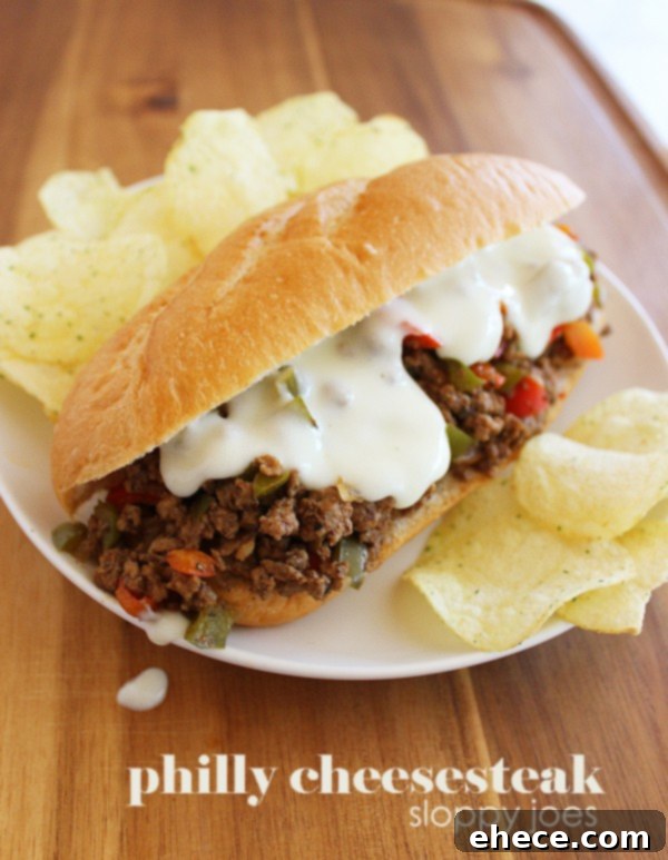Philly Cheesesteak Sloppy Joes – Try this fun twist on Philly cheesesteaks with bell peppers and a homemade provolone cheese sauce!