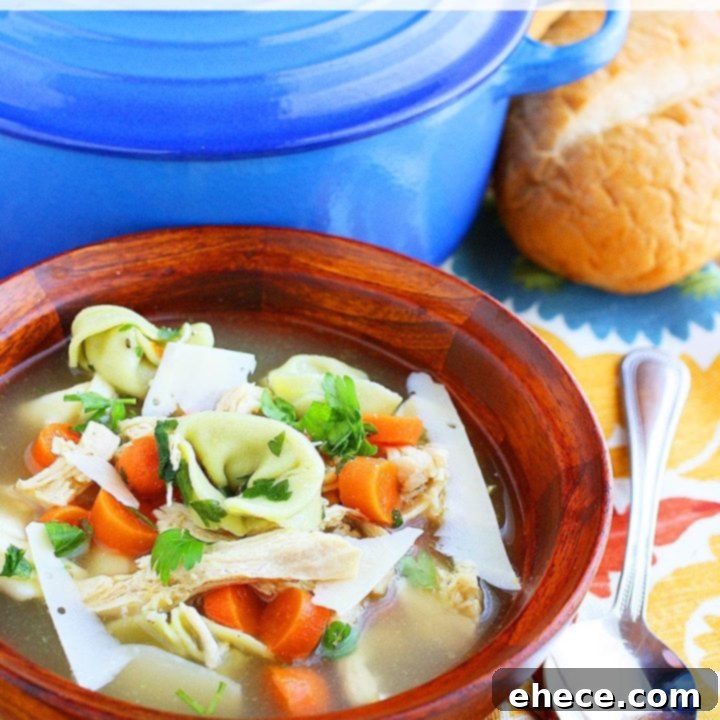 Heartwarming Chicken Tortellini Soup
