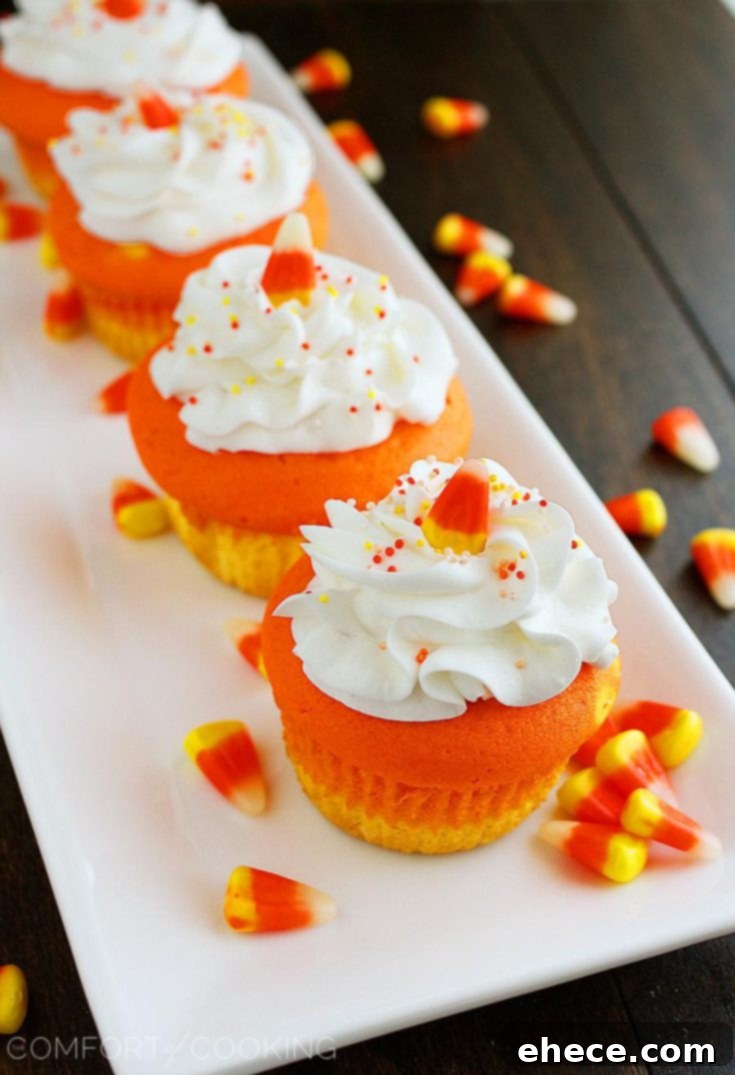 Candy Corn Cupcakes - Pin for later