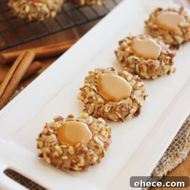 Caramel Spice Thumbprint Cookies