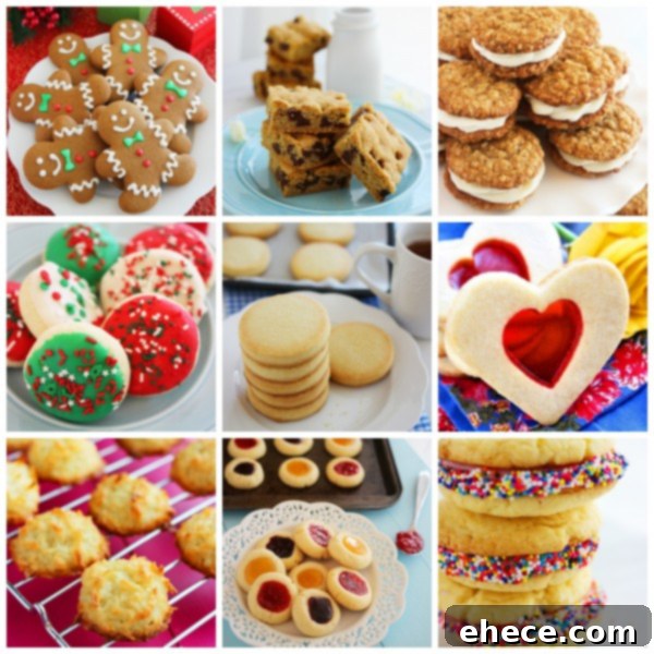 A beautiful assortment of 36 festive holiday cookies, perfect for Christmas baking and sweet celebrations. Find the best recipes for your holiday treats.