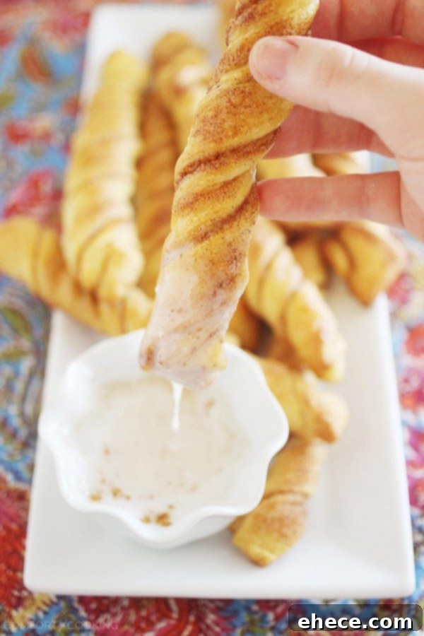 Platter of Cinnamon Roll Twists, ready to be enjoyed.