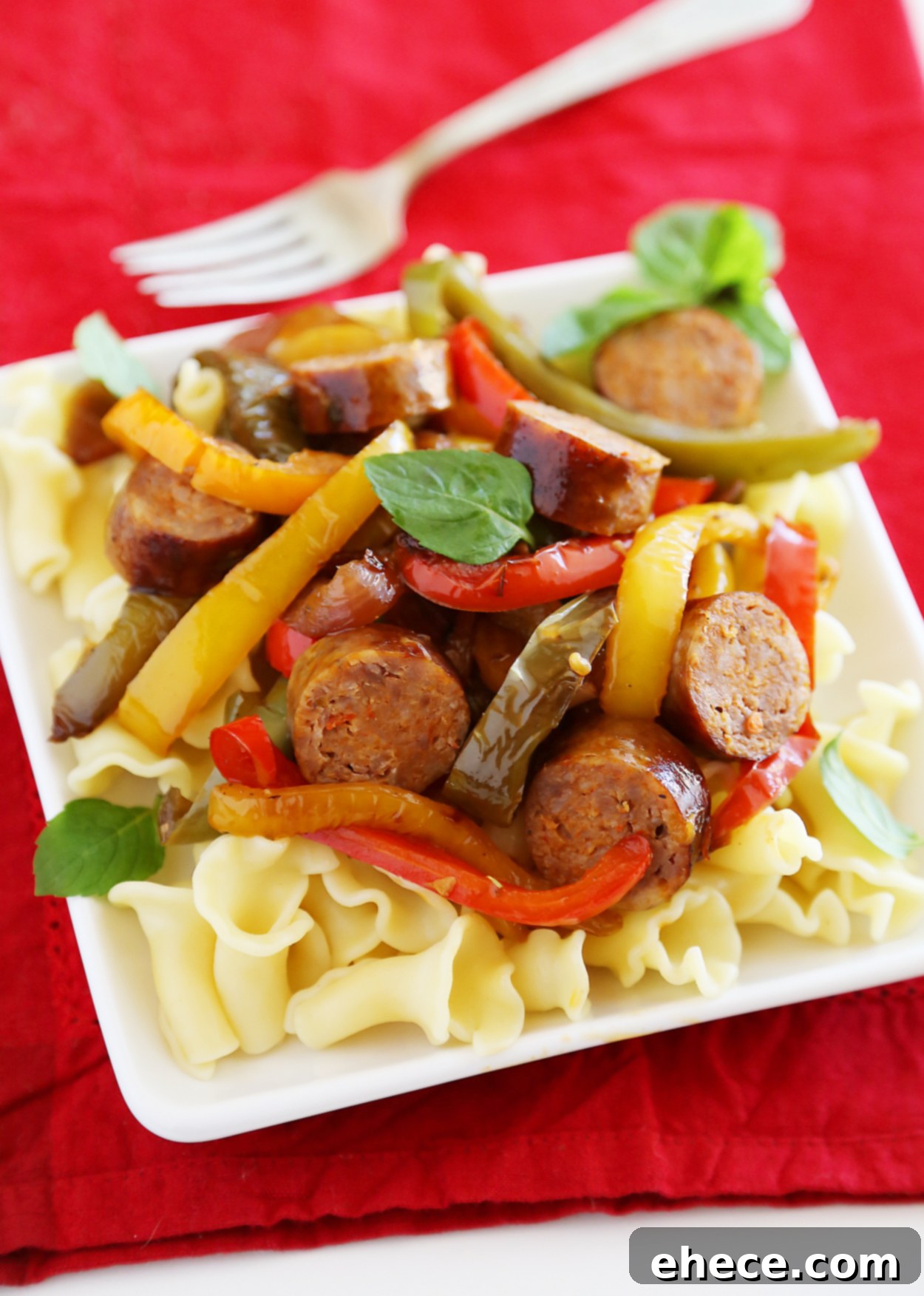 Rustic Skillet Sausage and Peppers 6 Skillet Italian Sausage, Peppers and Onions - Easy comfort food for weeknights & game days! Serve over pasta, polenta, potatoes or on warm crusty rolls.