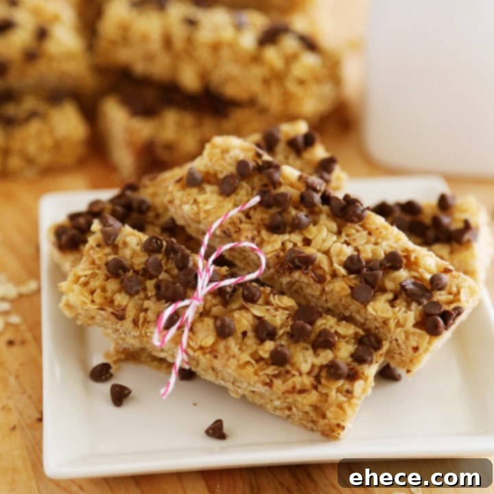 No-Bake Chewy Chocolate Chip Granola Bars