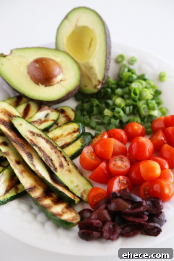 Mediterranean Tuna Salad: Fast, Fresh, Wholesome 3 Freshly sliced zucchini, ready to be grilled and added to the Mediterranean tuna salad for extra texture and flavor