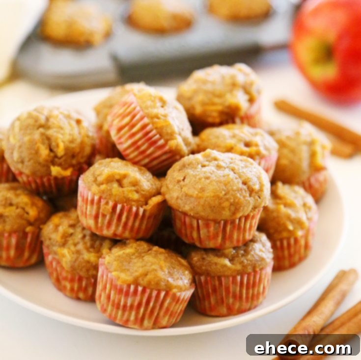 Apple Cinnamon Sweet Potato Mini Muffins - pin for later