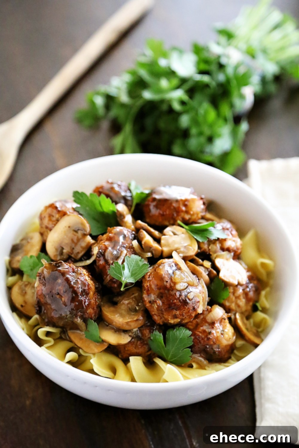 Savory Marsala Chicken Meatballs 2 Chicken Marsala Meatballs – So tender and flavorful! Crispy, juicy meatballs with mushrooms in a tangy Marsala sauce. Thecomfortofcooking.com