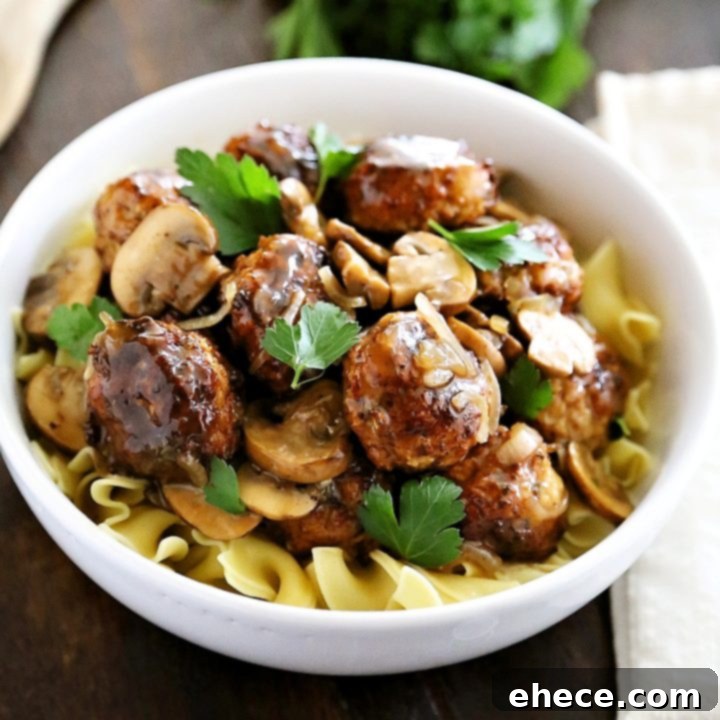 Savory Marsala Chicken Meatballs 8 Chicken Marsala Meatballs