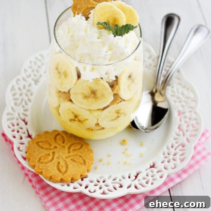 Mini Banana Pudding Trifles with Shortbread Cookies