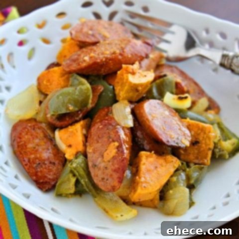 Roasted Sausage, Peppers and Sweet Potatoes