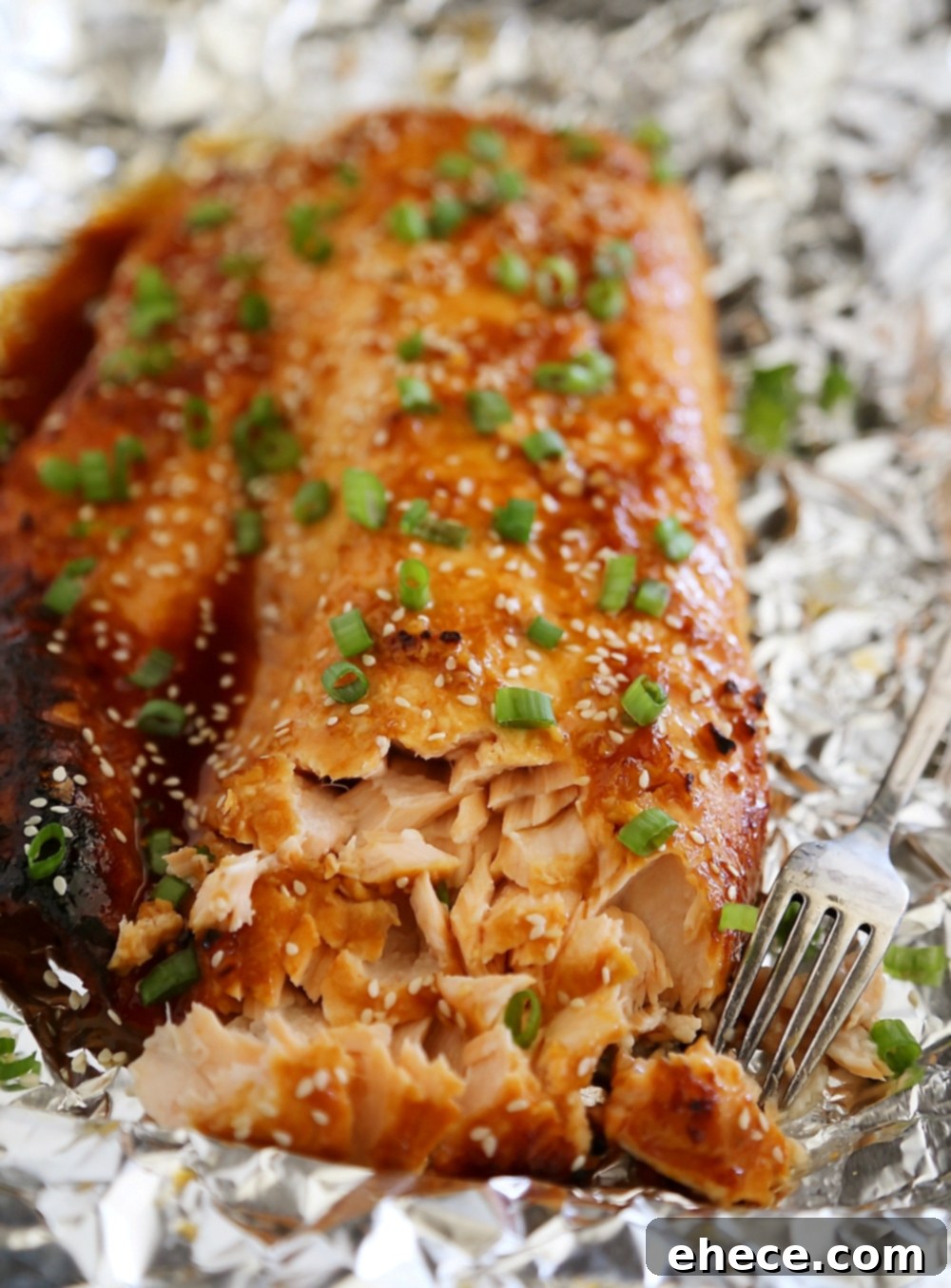 Honey-Soy Asian Salmon in Foil - The most tender, flavorful salmon you'll ever make. Easy, healthy, and perfect for weeknights.