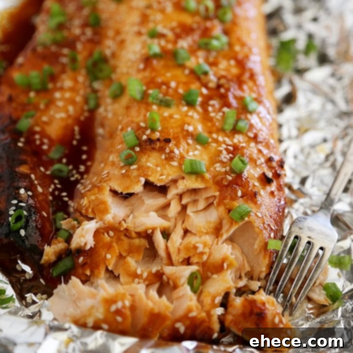 Honey-Soy Asian Salmon in Foil - A delectable and easy salmon recipe
